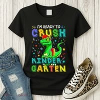 Dinosaur I'm Ready To Crush Kindergarten Back To School Women's T-Shirt thumb 3