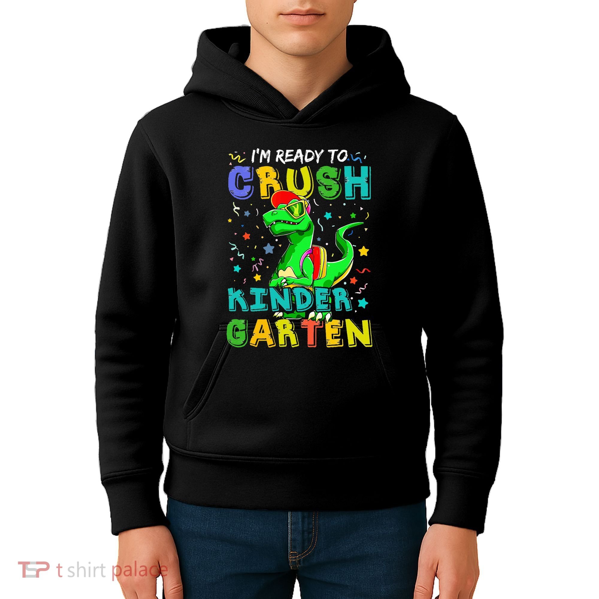 Dinosaur I'm Ready To Crush Kindergarten Back To School Kids Hoodie