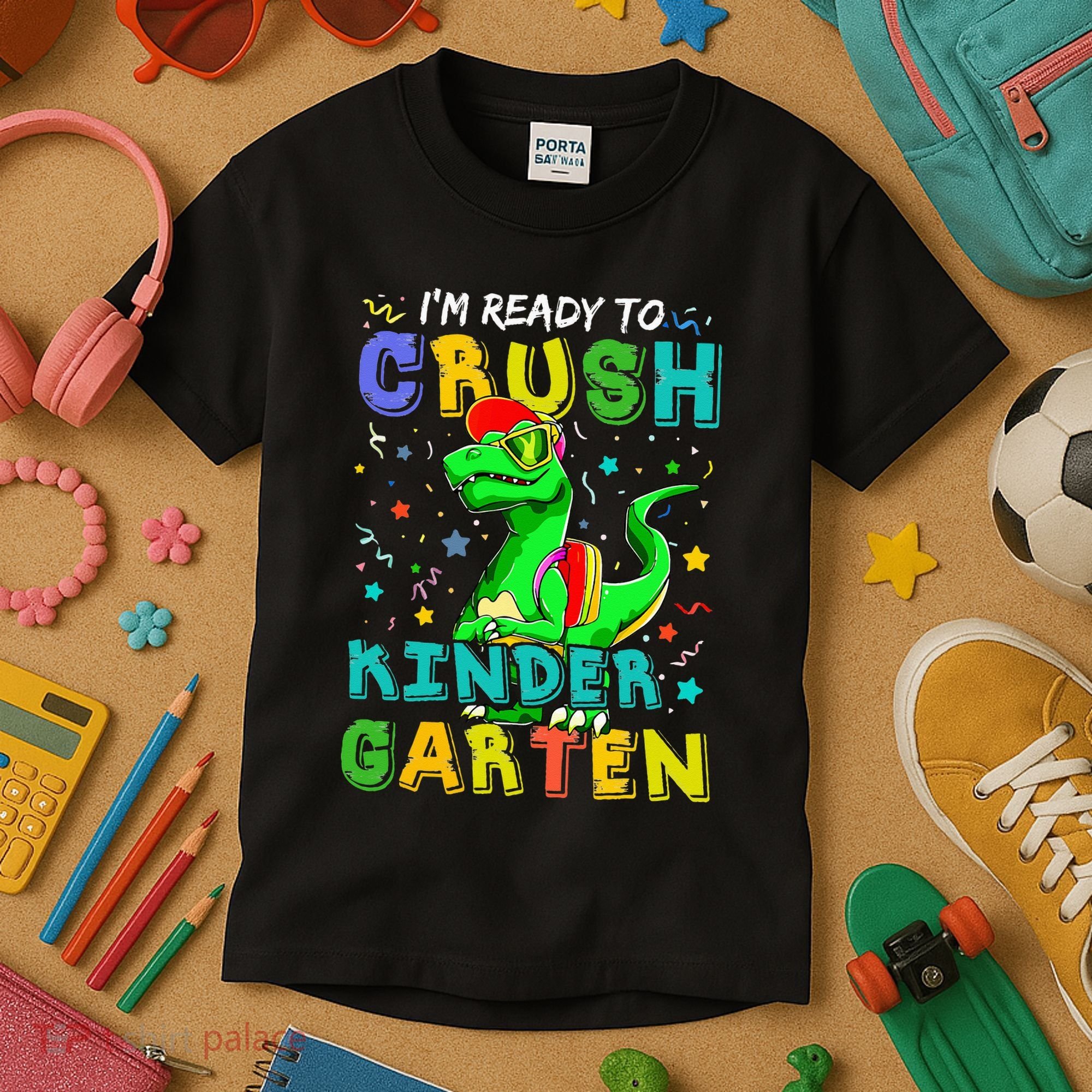 Dinosaur I'm Ready To Crush Kindergarten Back To School Kids T-Shirt
