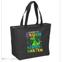 Dinosaur I'm Ready To Crush Kindergarten Back To School Tote Bag thumb 2