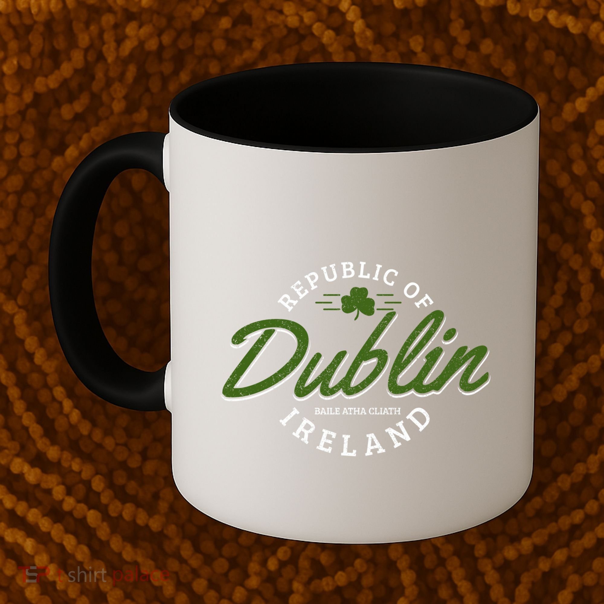 Dublin Ireland Shamrock St Patricks Day Green Souvenir Gift Coffee Mug