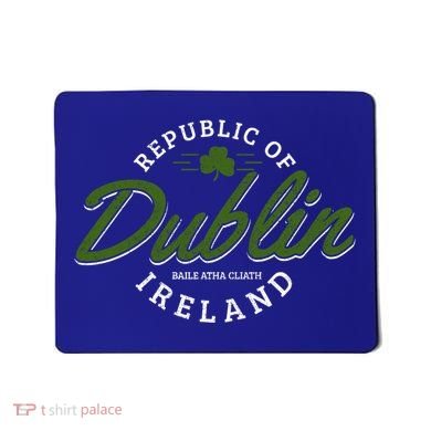 Dublin Ireland Shamrock St Patricks Day Green Souvenir Gift Mousepad