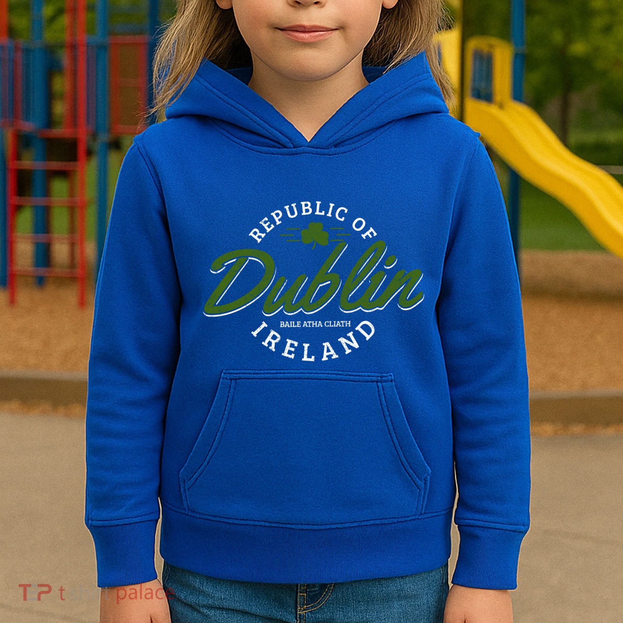 Dublin Ireland Shamrock St Patricks Day Green Souvenir Gift Kids Hoodie