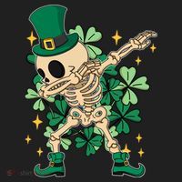 Dabbing Irish Skeleton Clover St Patricks Day Women's Sweatshirt thumb 2
