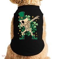 Dabbing Irish Skeleton Clover St Patricks Day Doggie Tank thumb 0