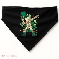 Dabbing Irish Skeleton Clover St Patricks Day USA-Made Doggie Bandana thumb 0