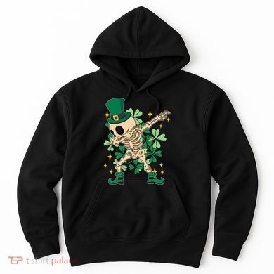Dabbing Irish Skeleton Clover St Patricks Day Hoodie