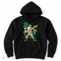 Dabbing Irish Skeleton Clover St Patricks Day Hoodie thumb 0
