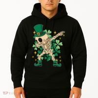 Dabbing Irish Skeleton Clover St Patricks Day Hoodie thumb 2