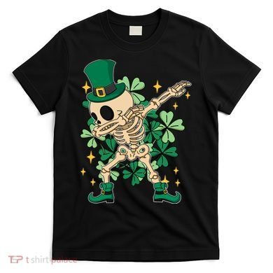 Dabbing Irish Skeleton Clover St Patricks Day T-Shirt