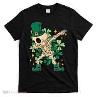 Dabbing Irish Skeleton Clover St Patricks Day T-Shirt thumb 0