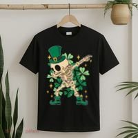 Dabbing Irish Skeleton Clover St Patricks Day T-Shirt thumb 2