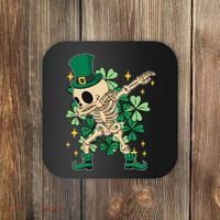 Dabbing Irish Skeleton Clover St Patricks Day Coaster thumb 0