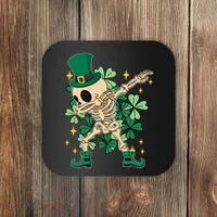 Dabbing Irish Skeleton Clover St Patricks Day Coaster thumb 0