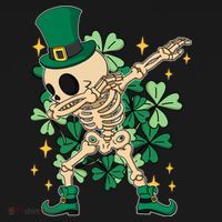 Dabbing Irish Skeleton Clover St Patricks Day Pajama Set thumb 2