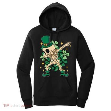 Dabbing Irish Skeleton Clover St Patricks Day Women's Hoodie