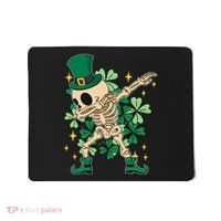 Dabbing Irish Skeleton Clover St Patricks Day Mousepad thumb 0
