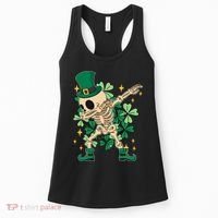 Dabbing Irish Skeleton Clover St Patricks Day Women's Tank Top thumb 0