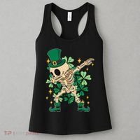 Dabbing Irish Skeleton Clover St Patricks Day Women's Tank Top thumb 3