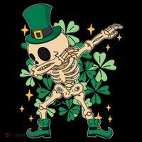 Dabbing Irish Skeleton Clover St Patricks Day Tank Top thumb 6