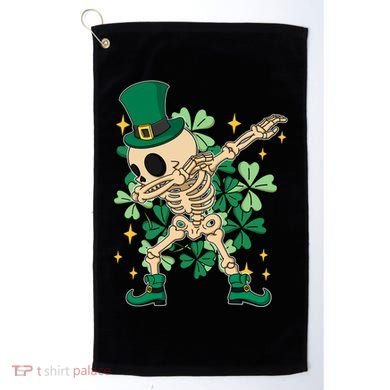 Dabbing Irish Skeleton Clover St Patricks Day Golf Towel