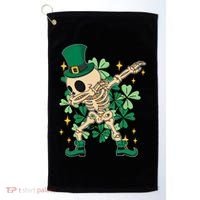 Dabbing Irish Skeleton Clover St Patricks Day Golf Towel thumb 0
