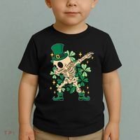 Dabbing Irish Skeleton Clover St Patricks Day Toddler T-Shirt thumb 2