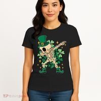 Dabbing Irish Skeleton Clover St Patricks Day Women's T-Shirt thumb 4