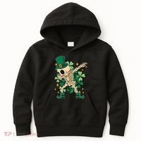 Dabbing Irish Skeleton Clover St Patricks Day Kids Hoodie thumb 0