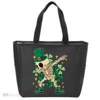 Dabbing Irish Skeleton Clover St Patricks Day Tote Bag thumb 0