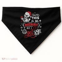 Dead Inside Skeleton Christmas Dancing Skeleton Christmas USA-Made Doggie Bandana thumb 0