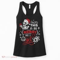 Dead Inside Skeleton Christmas Dancing Skeleton Christmas Women's Tank Top thumb 0