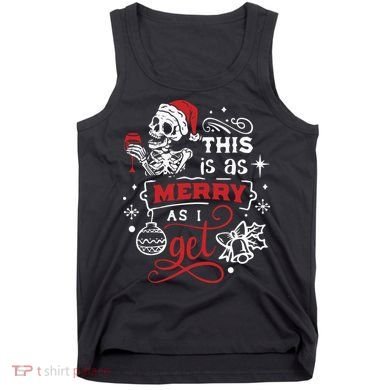 Dead Inside Skeleton Christmas Dancing Skeleton Christmas Tank Top