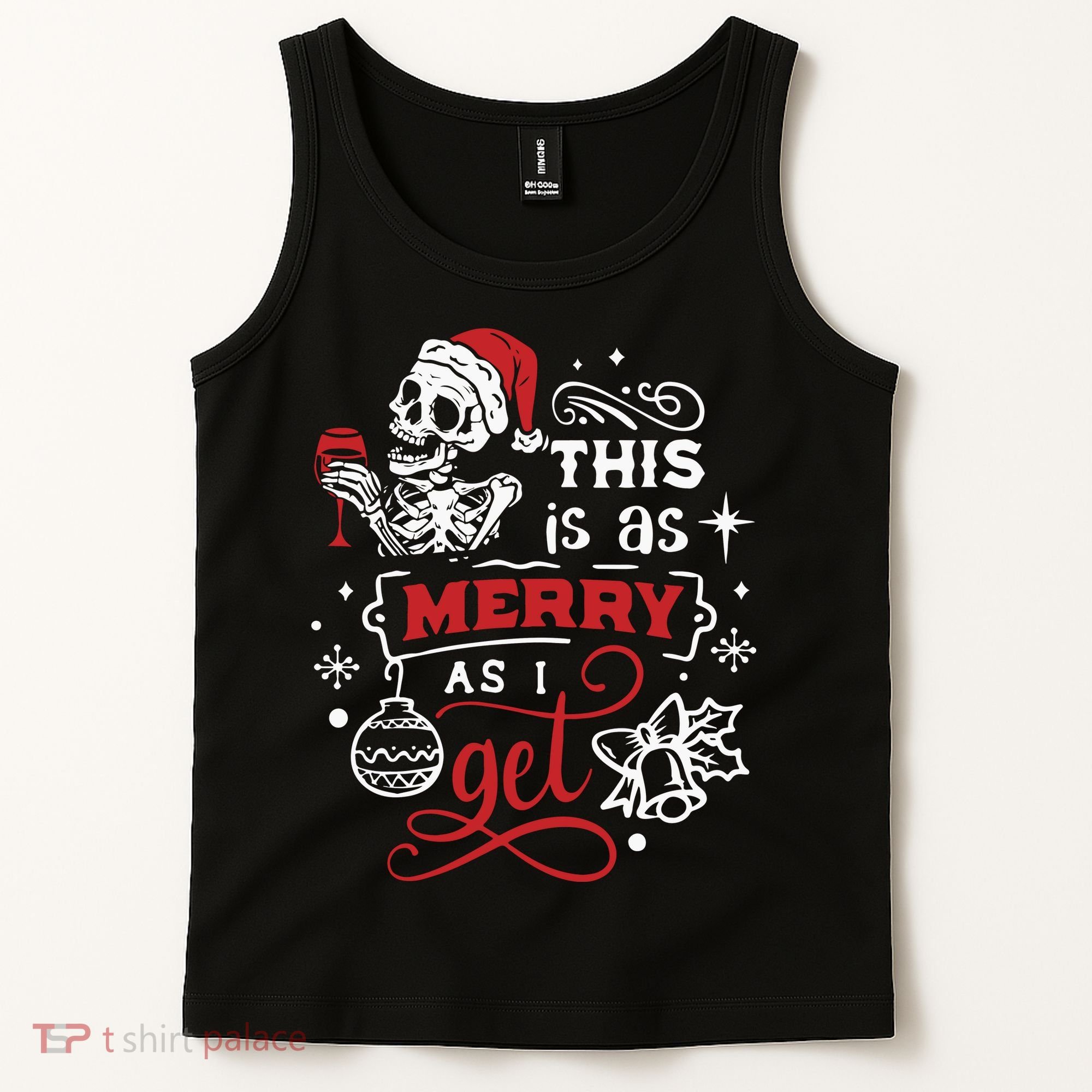 Dead Inside Skeleton Christmas Dancing Skeleton Christmas Tank Top
