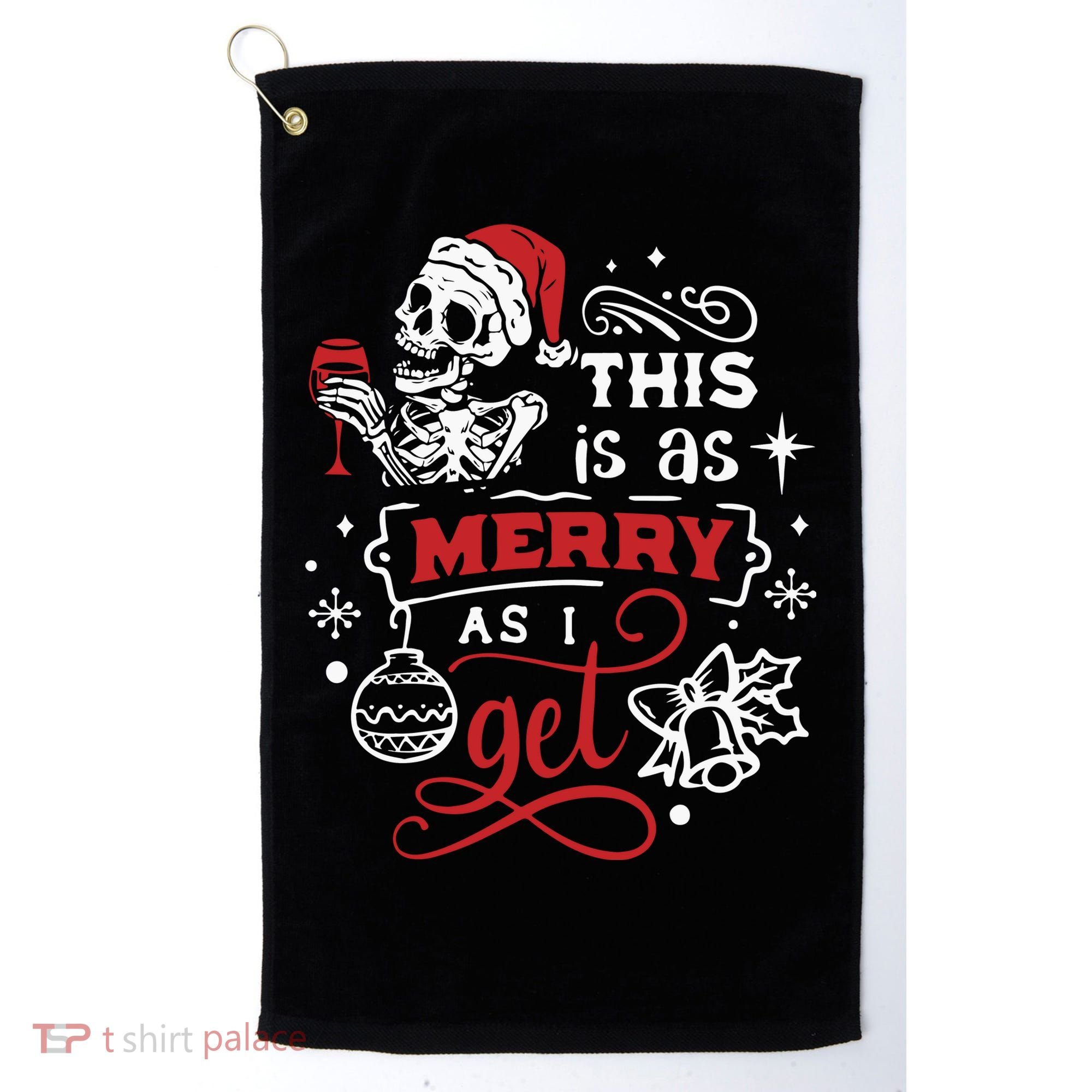 Dead Inside Skeleton Christmas Dancing Skeleton Christmas Golf Towel