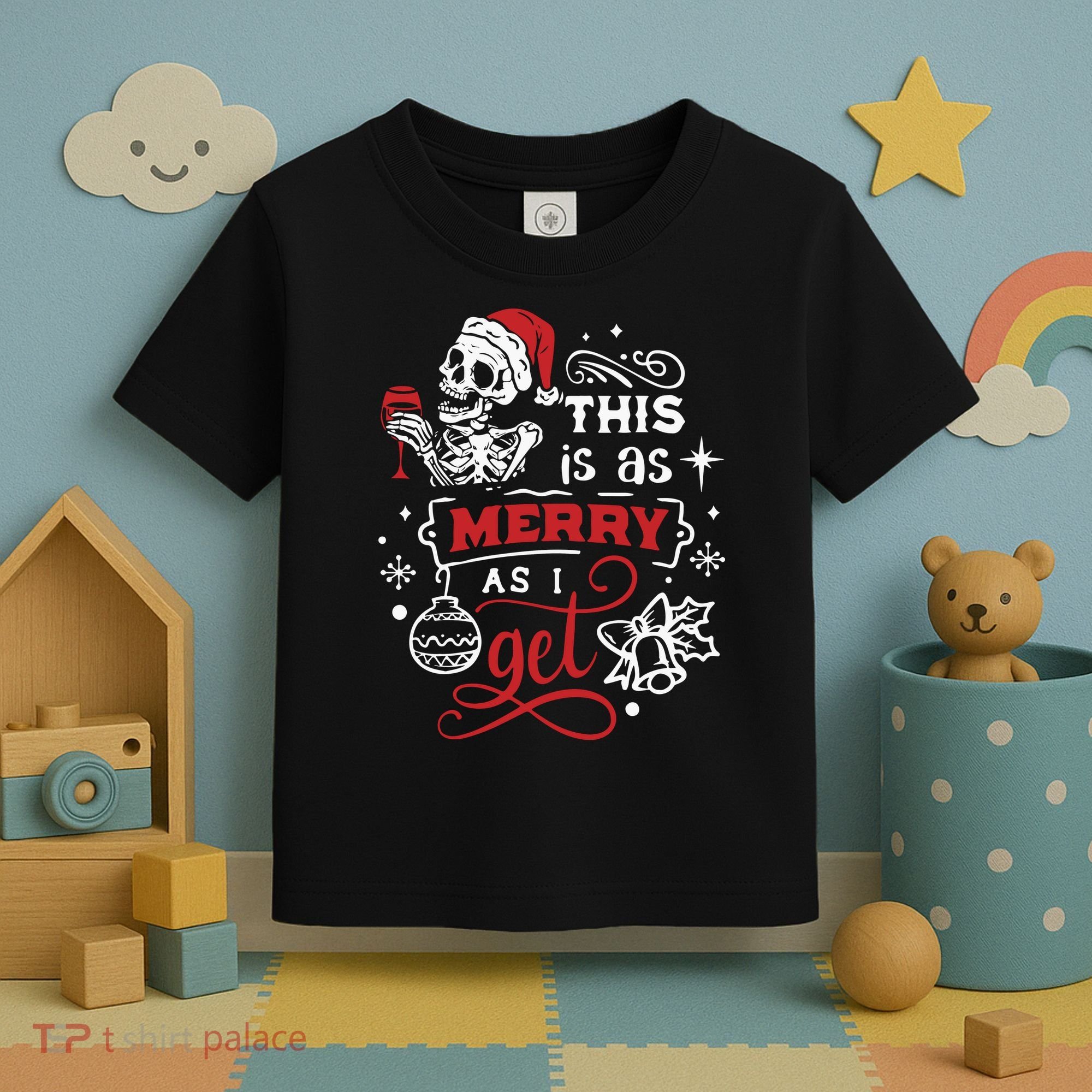 Dead Inside Skeleton Christmas Dancing Skeleton Christmas Toddler T-Shirt