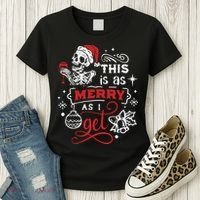 Dead Inside Skeleton Christmas Dancing Skeleton Christmas Women's T-Shirt thumb 3