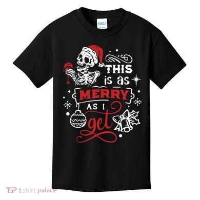 Dead Inside Skeleton Christmas Dancing Skeleton Christmas Kids T-Shirt