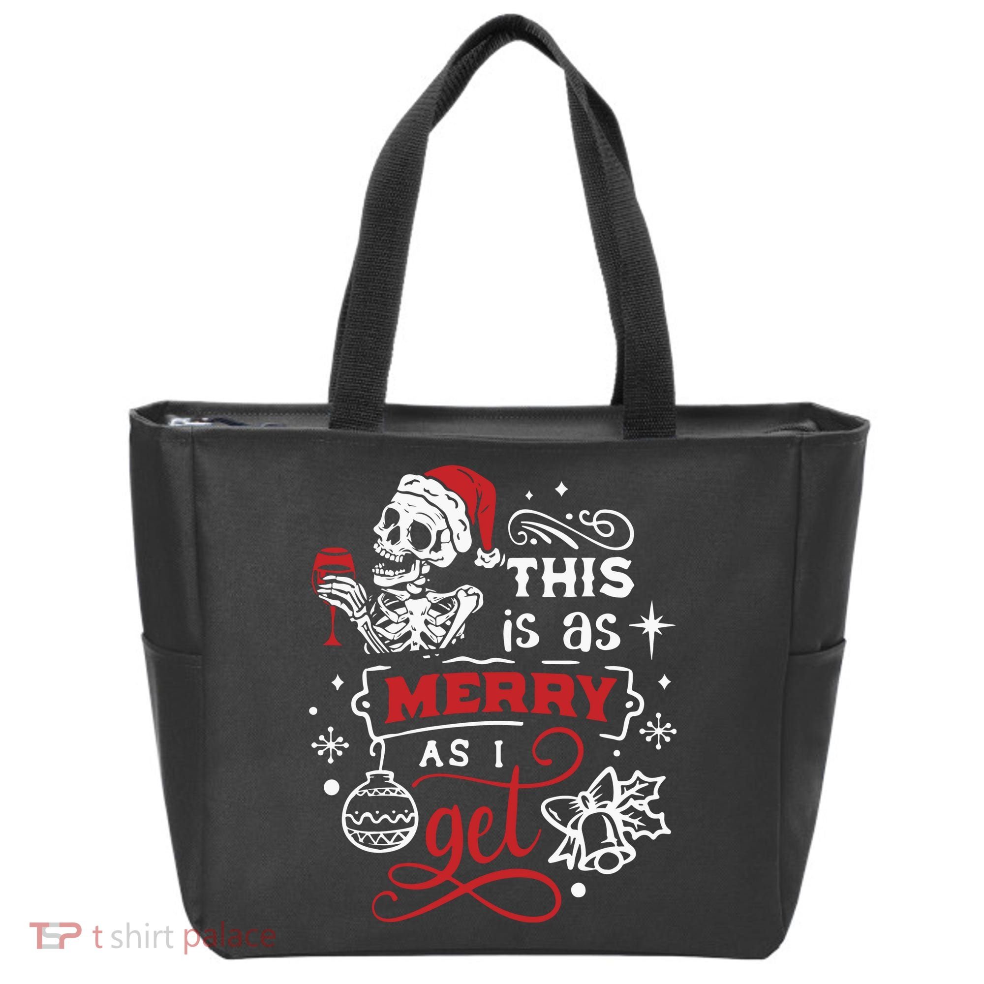 Dead Inside Skeleton Christmas Dancing Skeleton Christmas Tote Bag