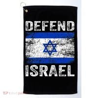 Defend Israel Support Israel I Stand With Israel Israel Flag Golf Towel thumb 0