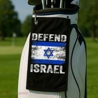 Defend Israel Support Israel I Stand With Israel Israel Flag Golf Towel thumb 2