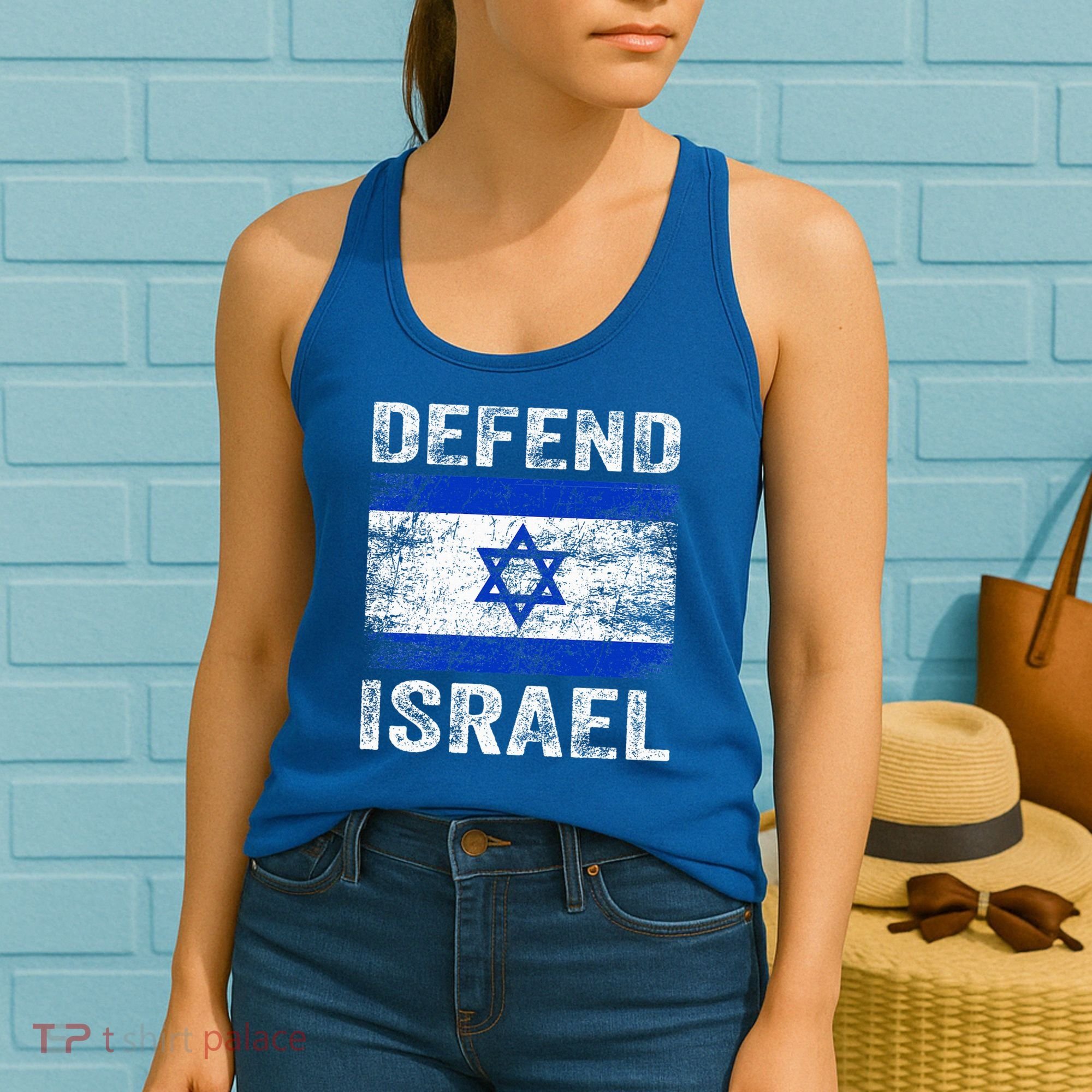 Defend Israel Support Israel I Stand With Israel Israel Flag Women's Tank Top