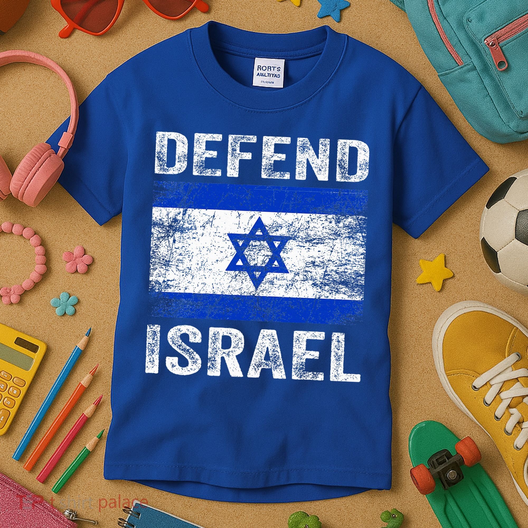 Defend Israel Support Israel I Stand With Israel Israel Flag Kids T-Shirt