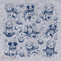 Dogs In Space Retro Dog Moon 90s Women's Sweatshirt thumb 2