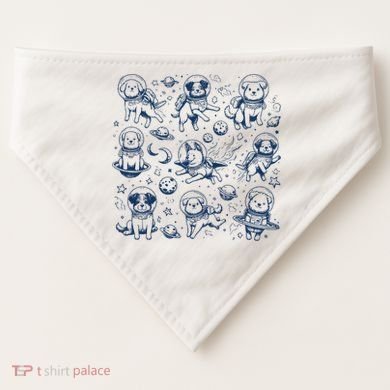 Dogs In Space Retro Dog Moon 90s USA-Made Doggie Bandana