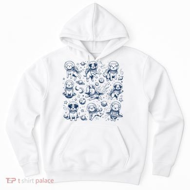 Dogs In Space Retro Dog Moon 90s Hoodie