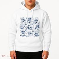 Dogs In Space Retro Dog Moon 90s Hoodie thumb 2