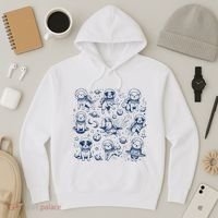 Dogs In Space Retro Dog Moon 90s Hoodie thumb 3