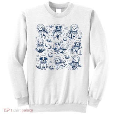 Dogs In Space Retro Dog Moon 90s Sweatshirt