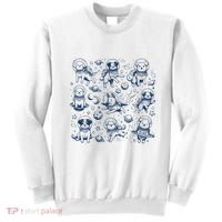 Dogs In Space Retro Dog Moon 90s Sweatshirt thumb 0